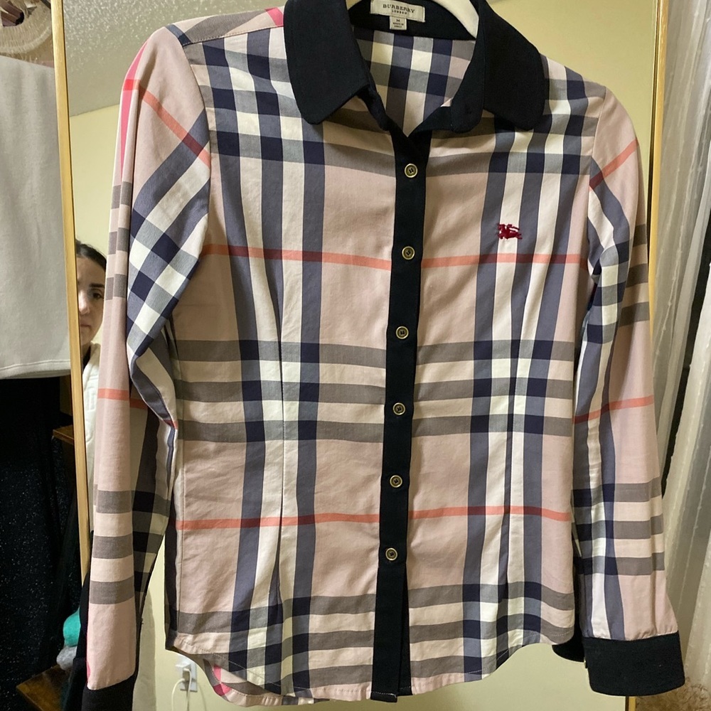 Burberry dress shirt plaid luxury button up cute preppy shirt top iconic